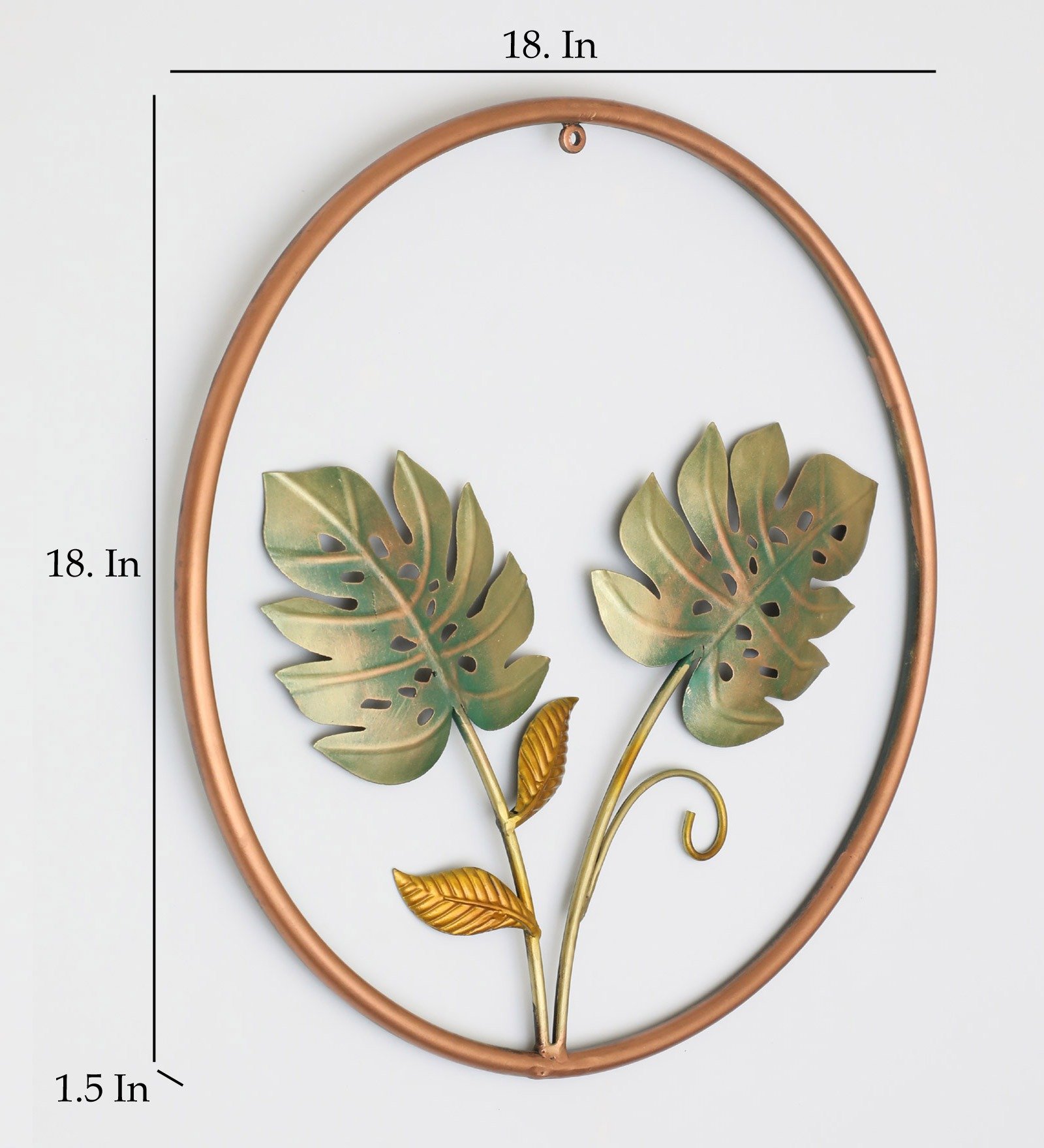 Bai Leaf Multicolor Metal Round Leaf Wall Frame - Image 3