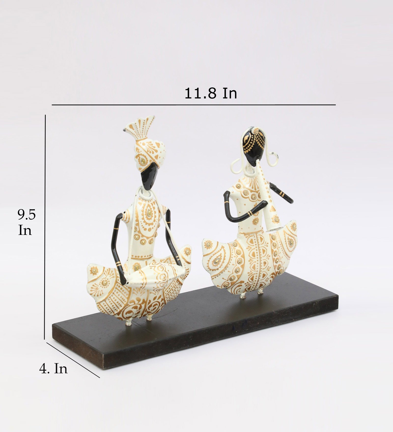 Metal Multicolor Rika Couple Musician Table Decor Showpiece - Image 3