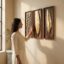 Gold Metal Wall Decor Set of 3 - Large Iron MDF Wall Panels
