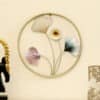 Round Leaf Wall Art – 3 Molecules Atom Leaf Metal Frame