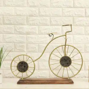 Cycle Showpiece - Rimmy Metal Wood Multicolor Table Decor