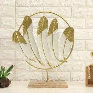 Metal & Wood Multicolor Tucker Four Leafs Showpiece Table Decor