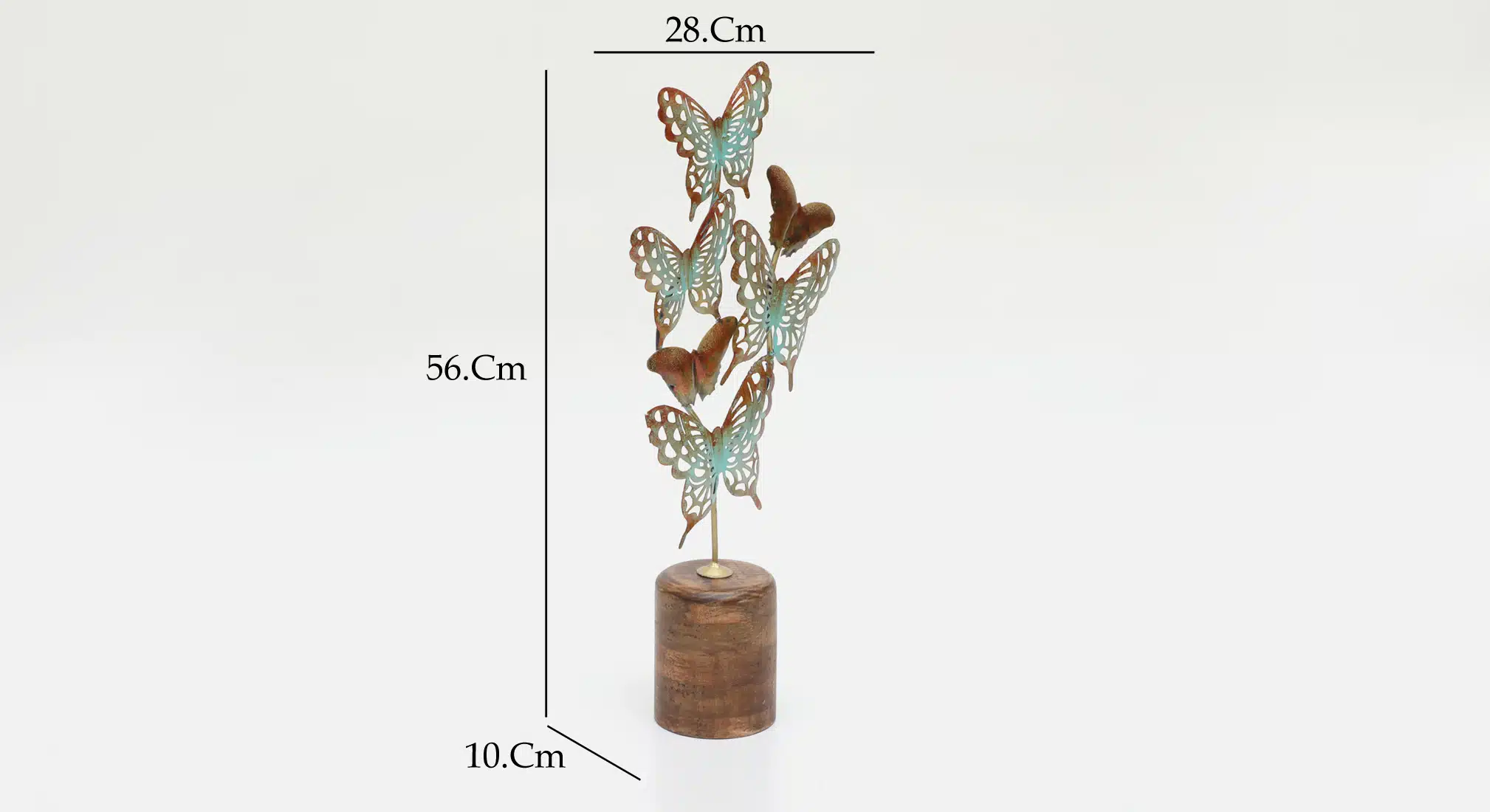 Metal & Wood Multicolor Derek Butterfly Showpiece Table Decor - Image 3
