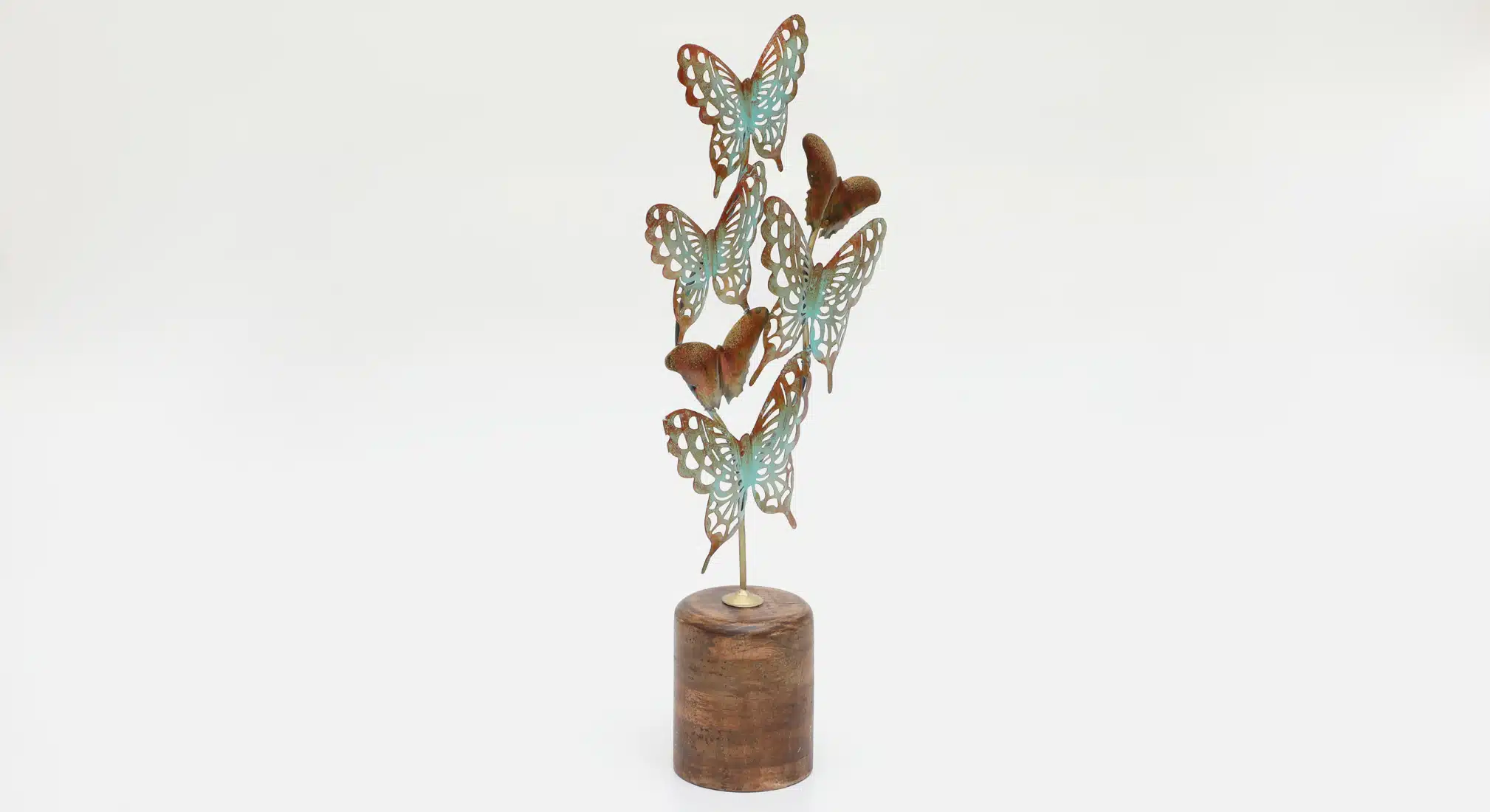 Metal & Wood Multicolor Derek Butterfly Showpiece Table Decor - Image 4