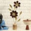 Metal & Wood Multicolor Kyleen Butterfly T Lights Showpiece Table Decor
