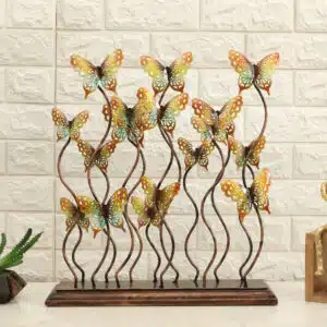 Butterfly Table Decor - Navya Cluster Metal Wood Showpiece