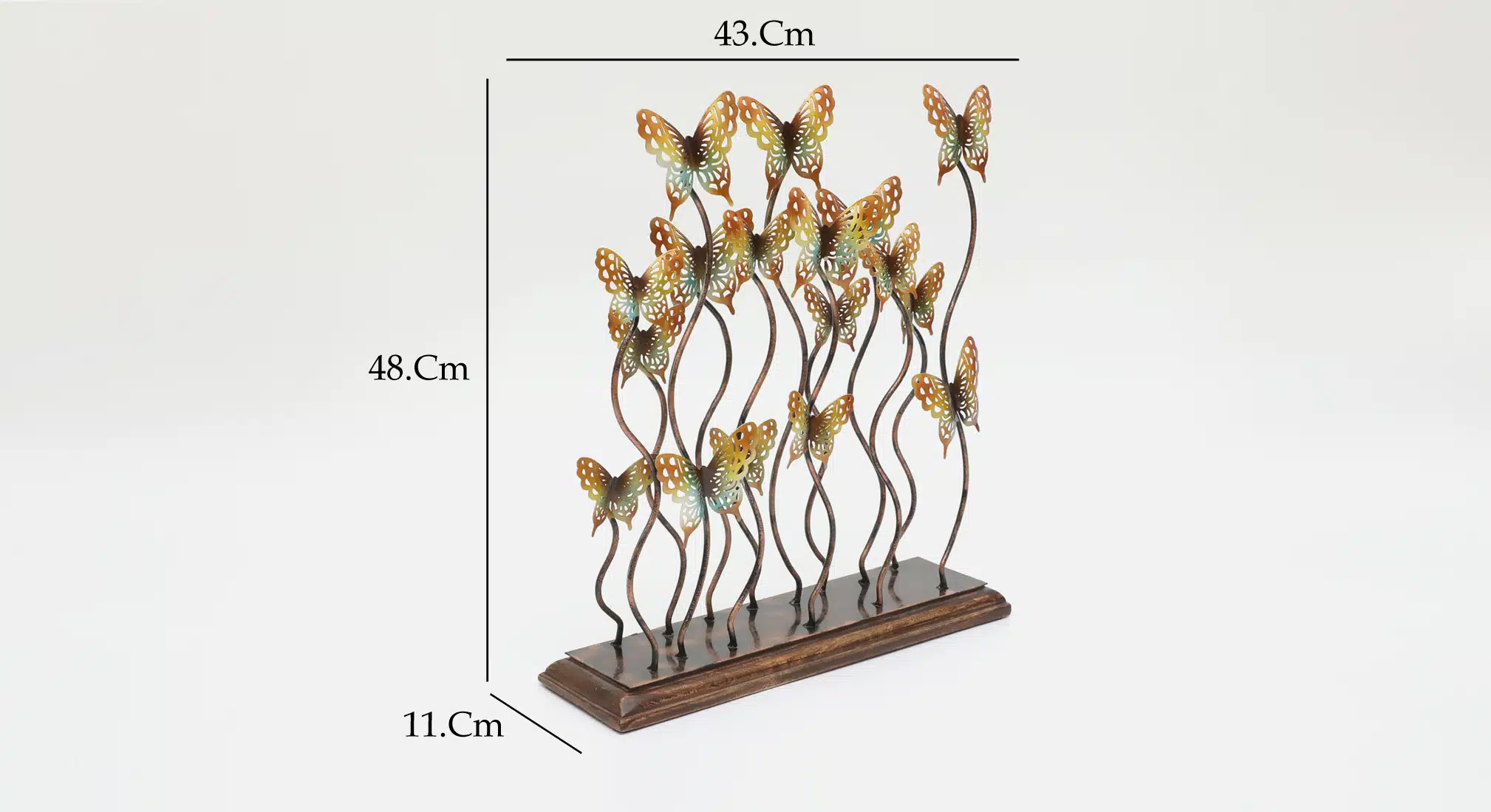 Butterfly Table Decor - Navya Cluster Metal Wood Showpiece - Image 3