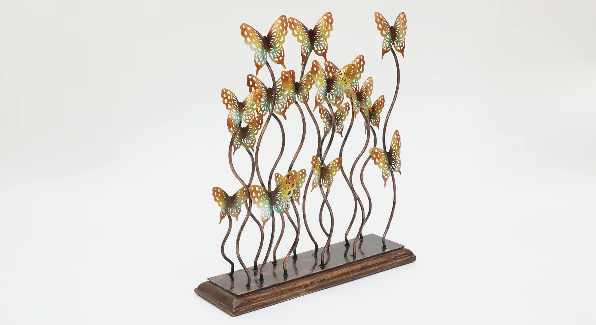 Butterfly Table Decor - Navya Cluster Metal Wood Showpiece - Image 4