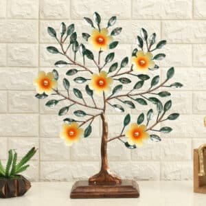Metal & Wood Multicolor Ekani Tree Showpiece Table Decor