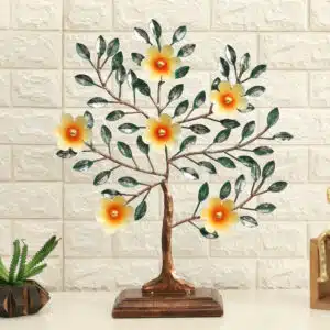 Metal & Wood Multicolor Ekani Tree Showpiece Table Decor