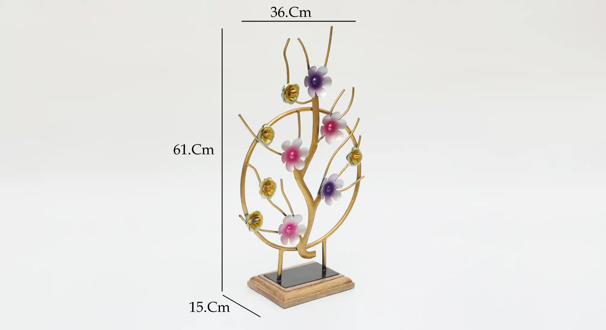 Tree Table Decor - Fortuna Growing Tree Metal Wood Showpiece - Image 3