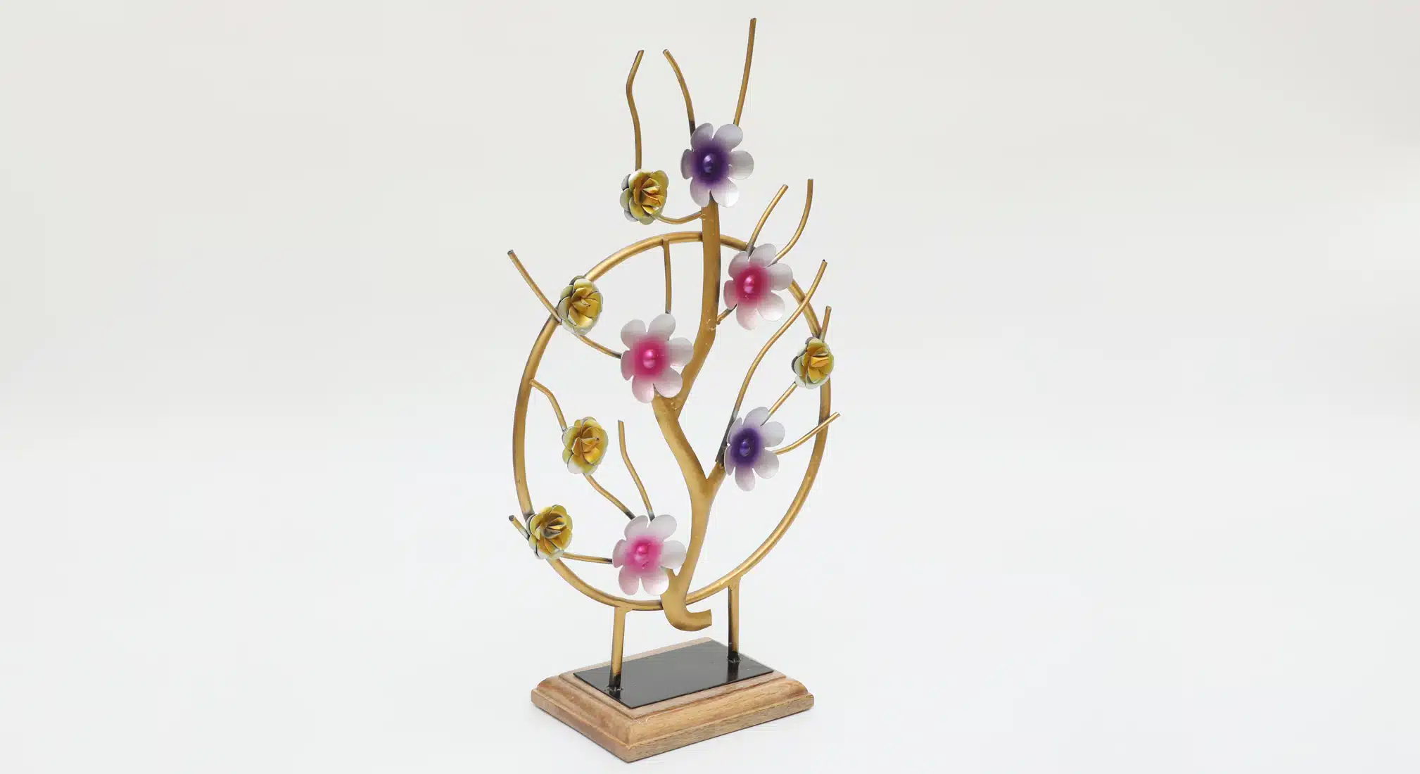 Tree Table Decor - Fortuna Growing Tree Metal Wood Showpiece - Image 2