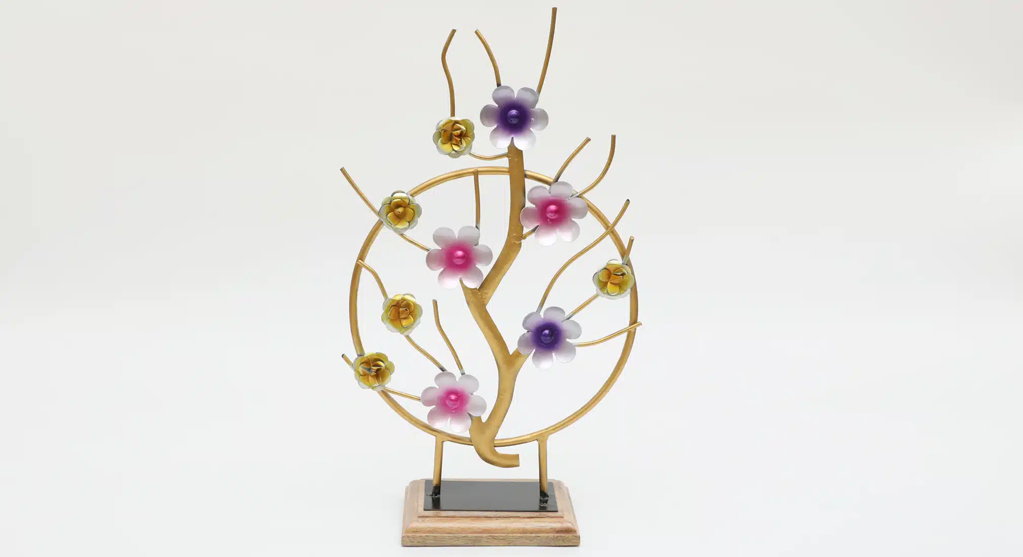 Tree Table Decor - Fortuna Growing Tree Metal Wood Showpiece - Image 4