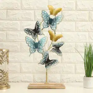 Flying Butterfly Showpiece - Misty Metal Wood Table Decor