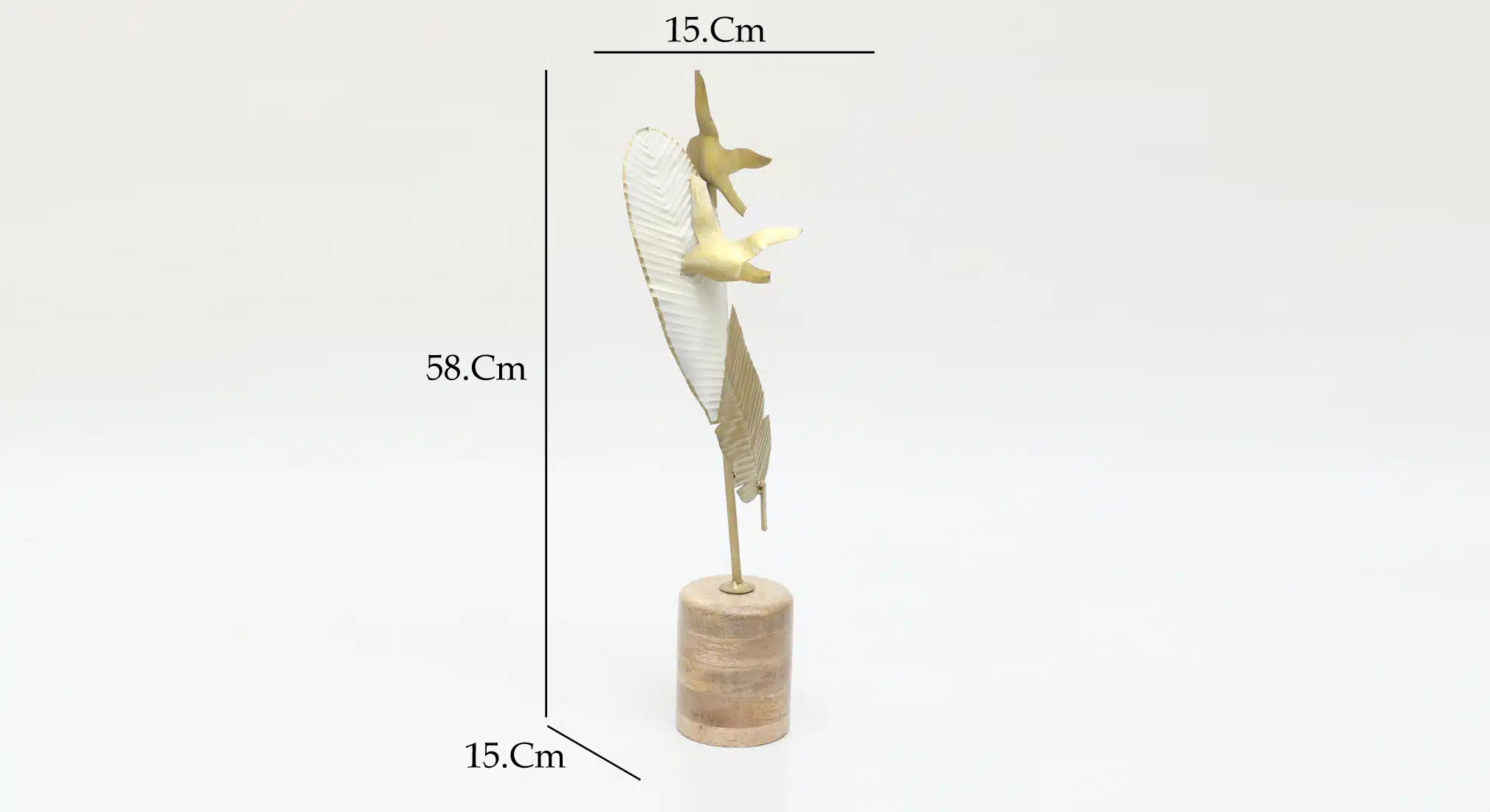 Bird Showpiece - Feather on Bird Metal Wood Table Decor - Image 3