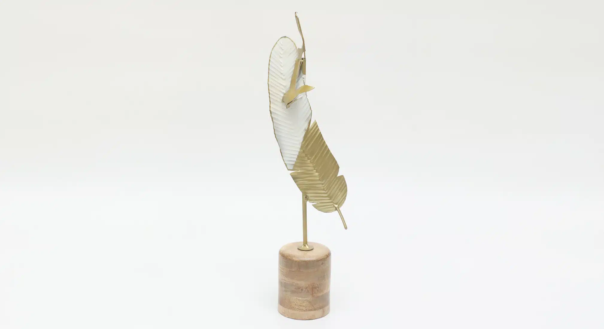 Bird Showpiece - Feather on Bird Metal Wood Table Decor - Image 2
