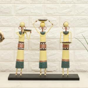 Metal & MDF Multicolor Cosmo Dolls Showpiece Table Decor