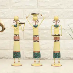 Cosmo Dolls Showpiece Set of 3 Handcrafted Metal Table Decor