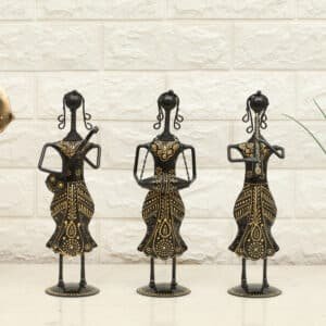 Metal Multicolor Eiko Musician Dolls Showpiece Table Decor (Set of 3)