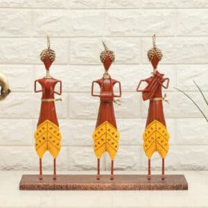 Metal & MDF Multicolor Iris Musician Dolls Showpiece Table Decor
