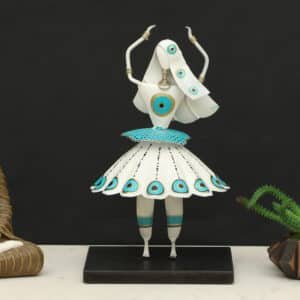 Metal & MDF Multicolor Yoko Dancing Doll/2 Showpiece Table Decor
