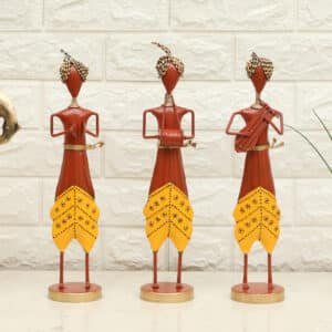 Metal Multicolor Iris Musician Dolls Showpiece Table Decor