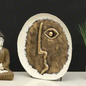 Metal & Ceramic Multicolor Elara Abstarct Face Big Showpiece Table Decor