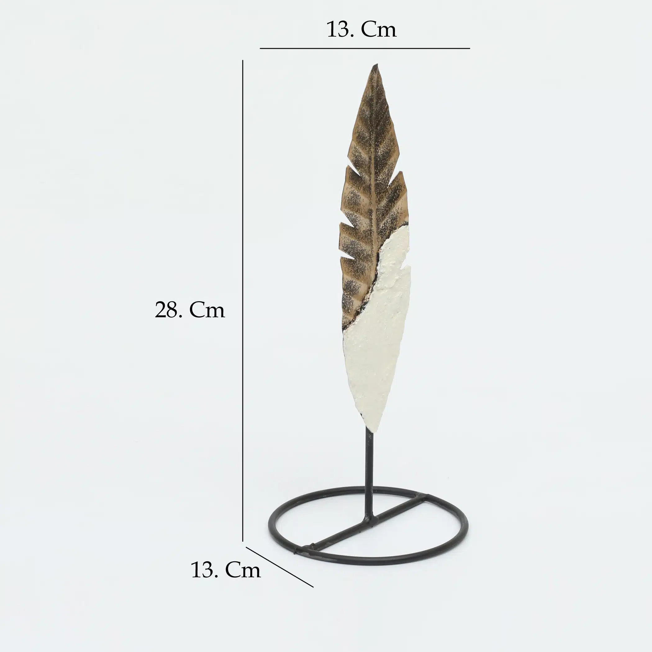 Metal & Ceramic Cyrus Palm Leaf Small Showpiece Table Decor - Image 3