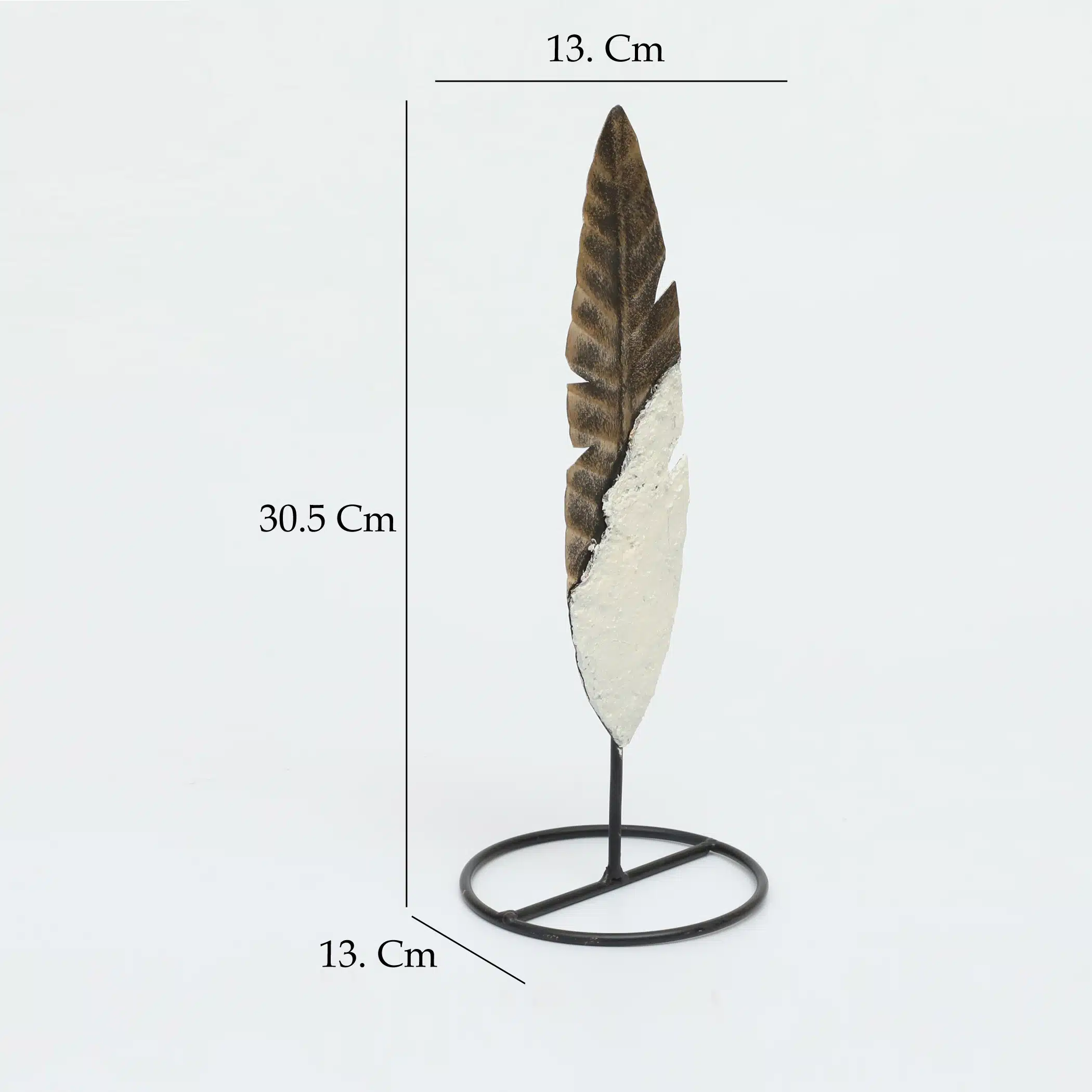 Metal & Ceramic Cyrus Palm Leaf Big Showpiece Table Decor - Image 3