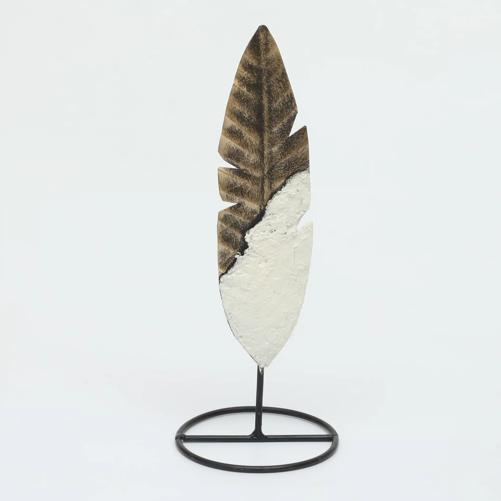Metal & Ceramic Cyrus Palm Leaf Big Showpiece Table Decor - Image 2
