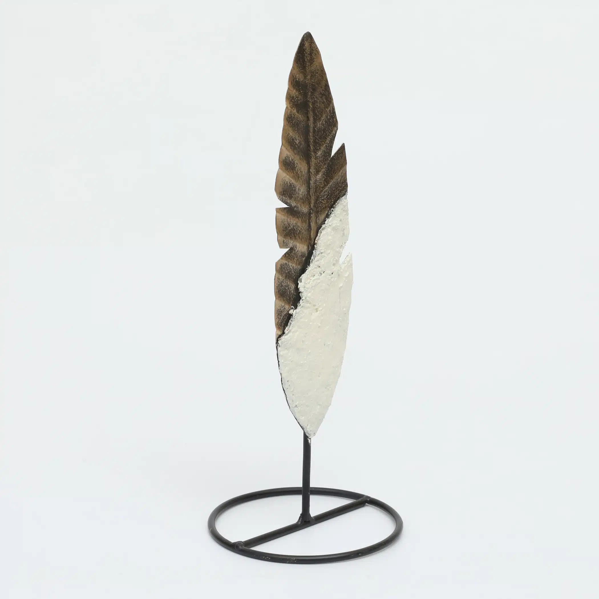 Metal & Ceramic Cyrus Palm Leaf Big Showpiece Table Decor - Image 4
