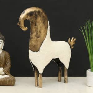 Metal & Ceramic Gelina Horse Big Showpiece Table Decor