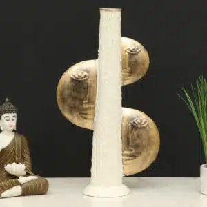 Metal & Ceramic Ava Face Showpiece Table Decor with Flower Stand