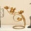 Gold Metal Nandan Lotus Flower T-Lights Candle Holder Showpiece