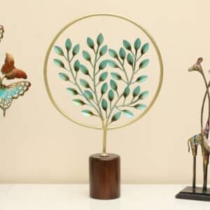 Metal & Wood Multicolor Bryan Tree Showpiece Table Decor