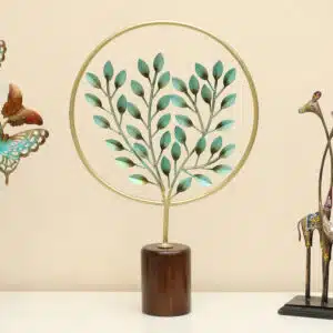 Metal & Wood Multicolor Bryan Tree Showpiece Table Decor