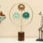 Metal & Wood Multicolor Siman Flower Showpiece Table Decor