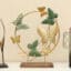 Metal & Wood Multicolor Kyara Butterflies Showpiece Table Decor