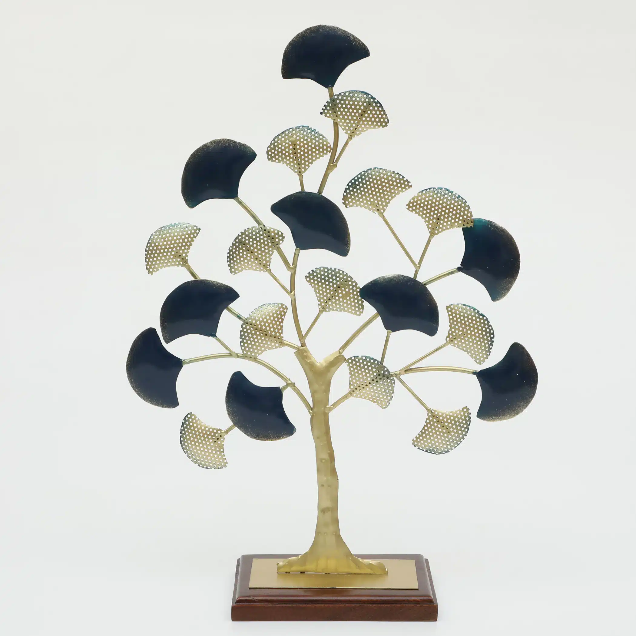 Metal & Wood Multicolor Abbey Ginko Showpiece Table Decor - Image 2