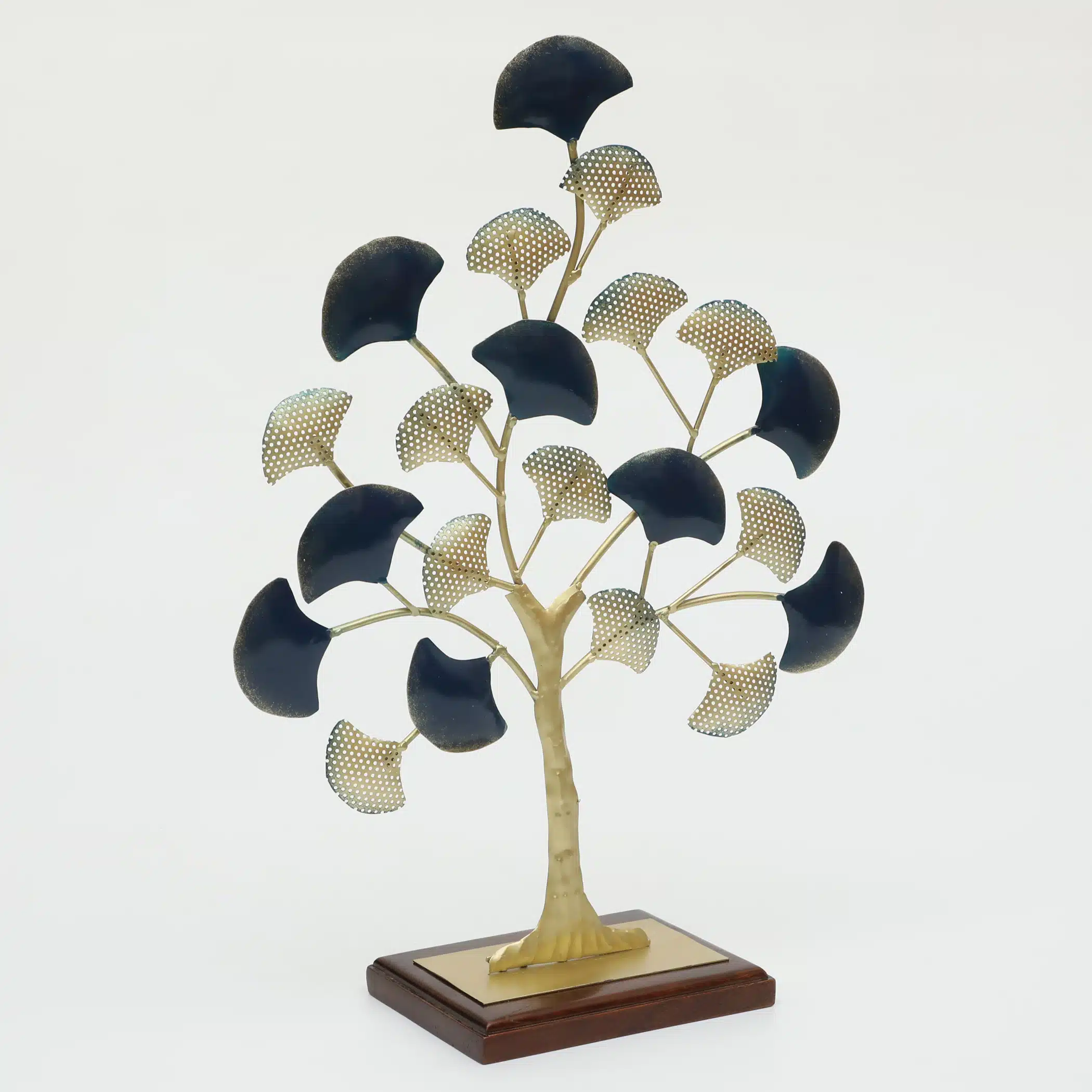 Metal & Wood Multicolor Abbey Ginko Showpiece Table Decor - Image 4