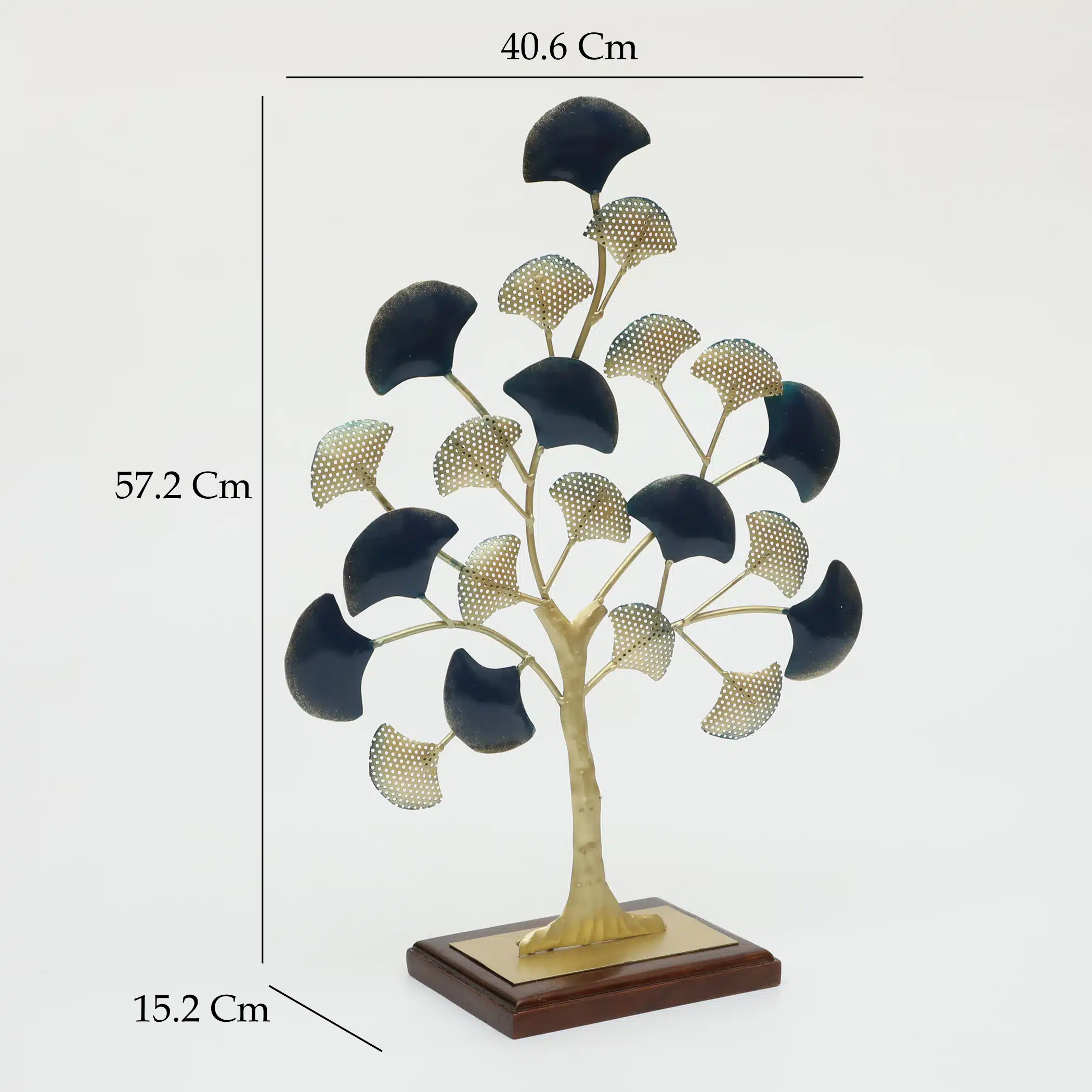 Metal & Wood Multicolor Abbey Ginko Showpiece Table Decor - Image 3