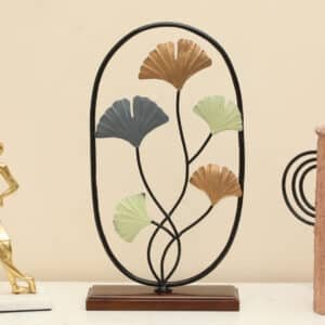 Metal & Wood Multicolor Asher Ginko Showpiece Table Decor