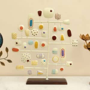 Metal & Wood Multicolor Zoho Stylish Design Showpiece Table Decor
