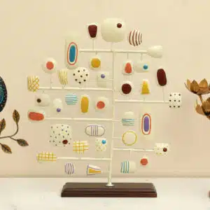 Modern Abstract Table Decor Metal Wood Showpiece