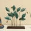 Metal & Wood Multicolor Lukus Leaf Showpiece Table Decor
