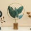 Metal & Wood Multicolor Ivey Leaf Showpiece Table Decor