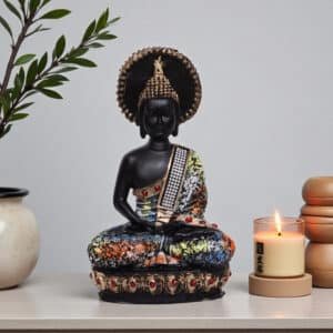 Polyresin Multicolor Chakkra Buddha Large Figurine Showpiece Table Decor