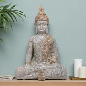 Polyresin Mud Colour Nag Samadhi Buddha Figurine Showpiece Table Decor