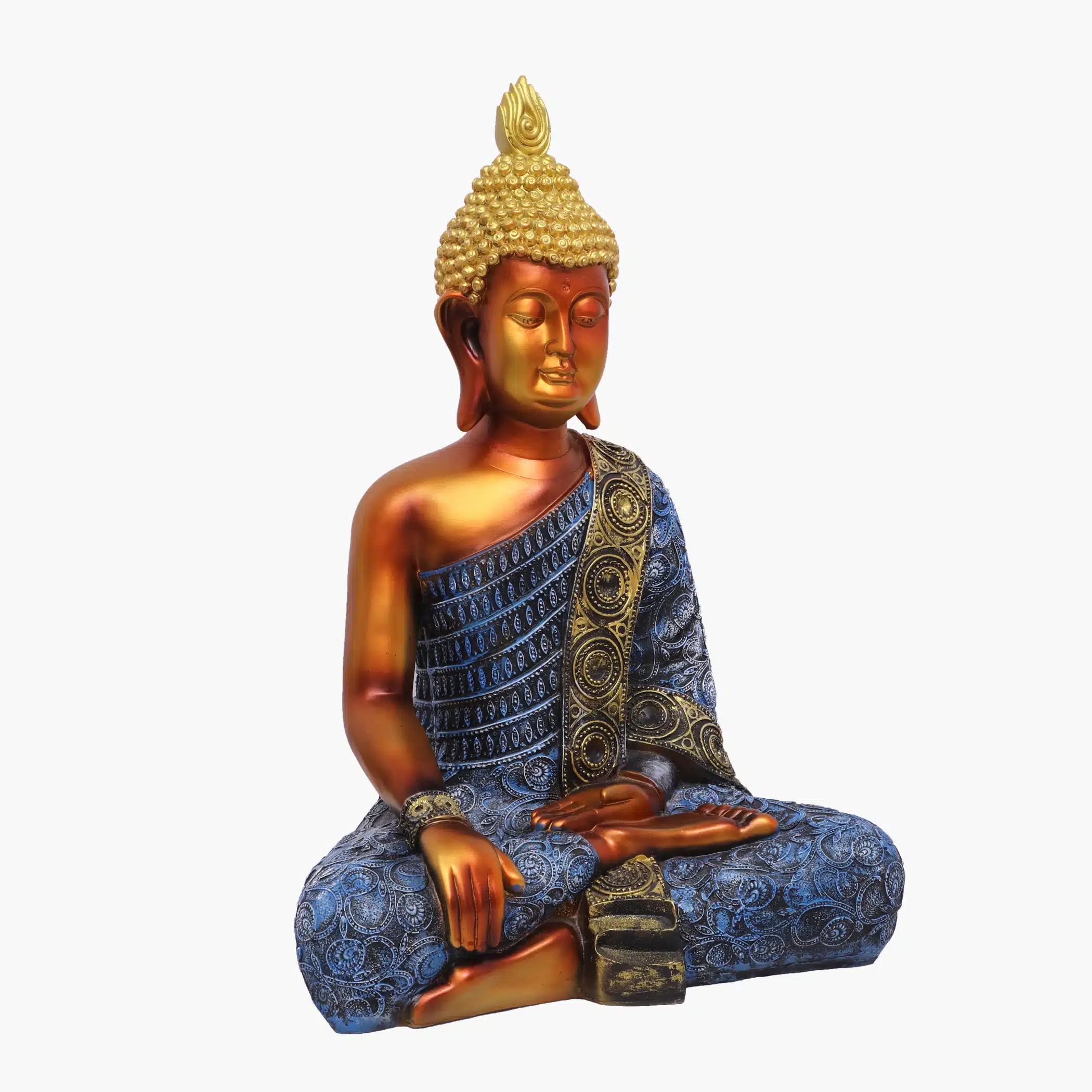 Polyresin Copper Nag Samadhi Buddha Figurine Showpiece Table Decor - Image 2