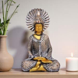 Polyresin Multicolor Chakkra Buddha Medium Figurine Showpiece Table Decor